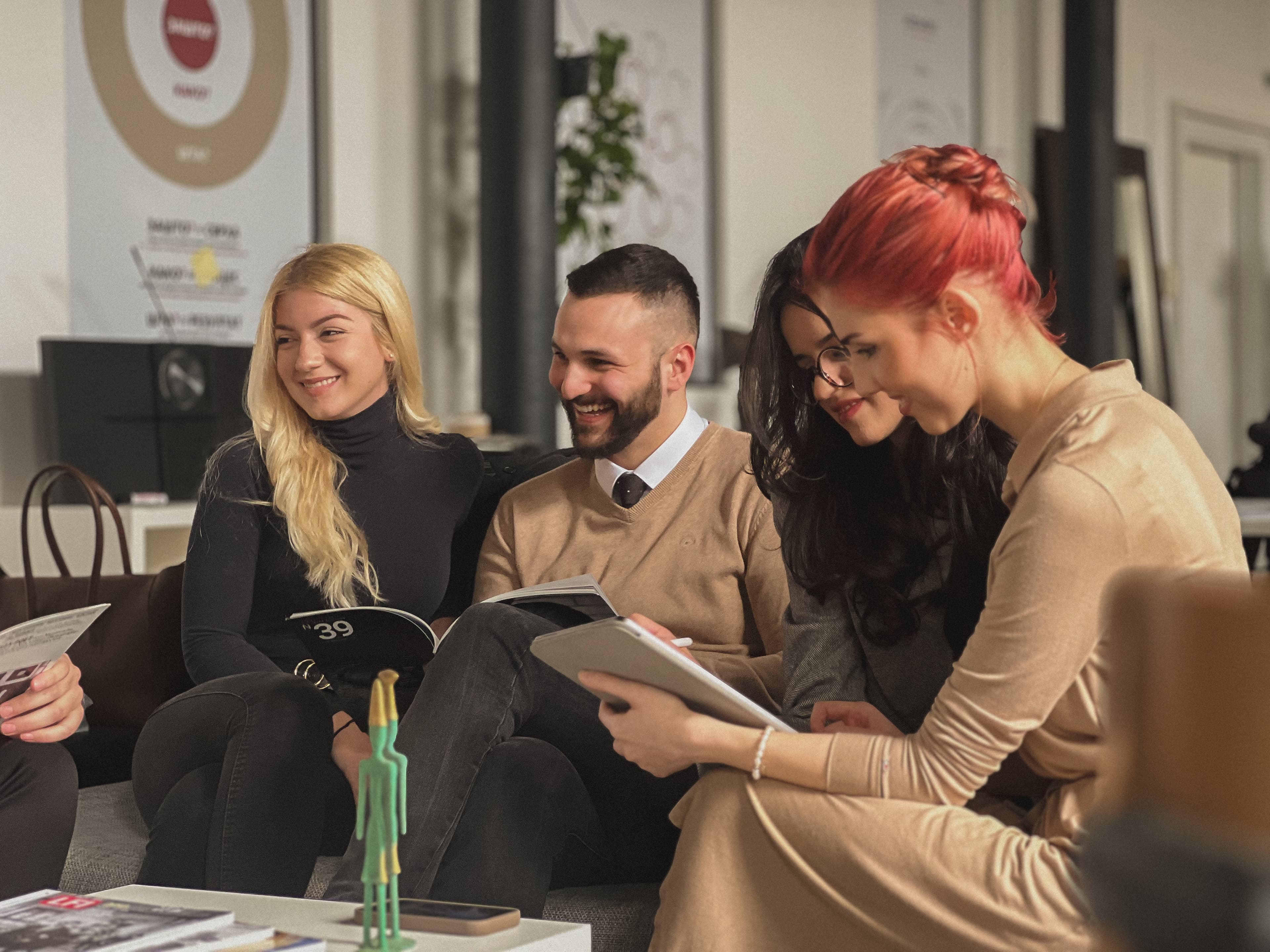 Library with students