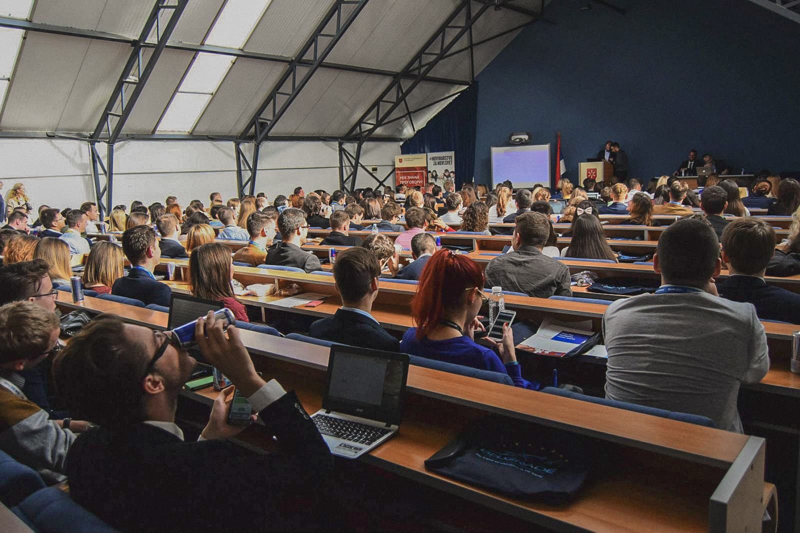Library with students