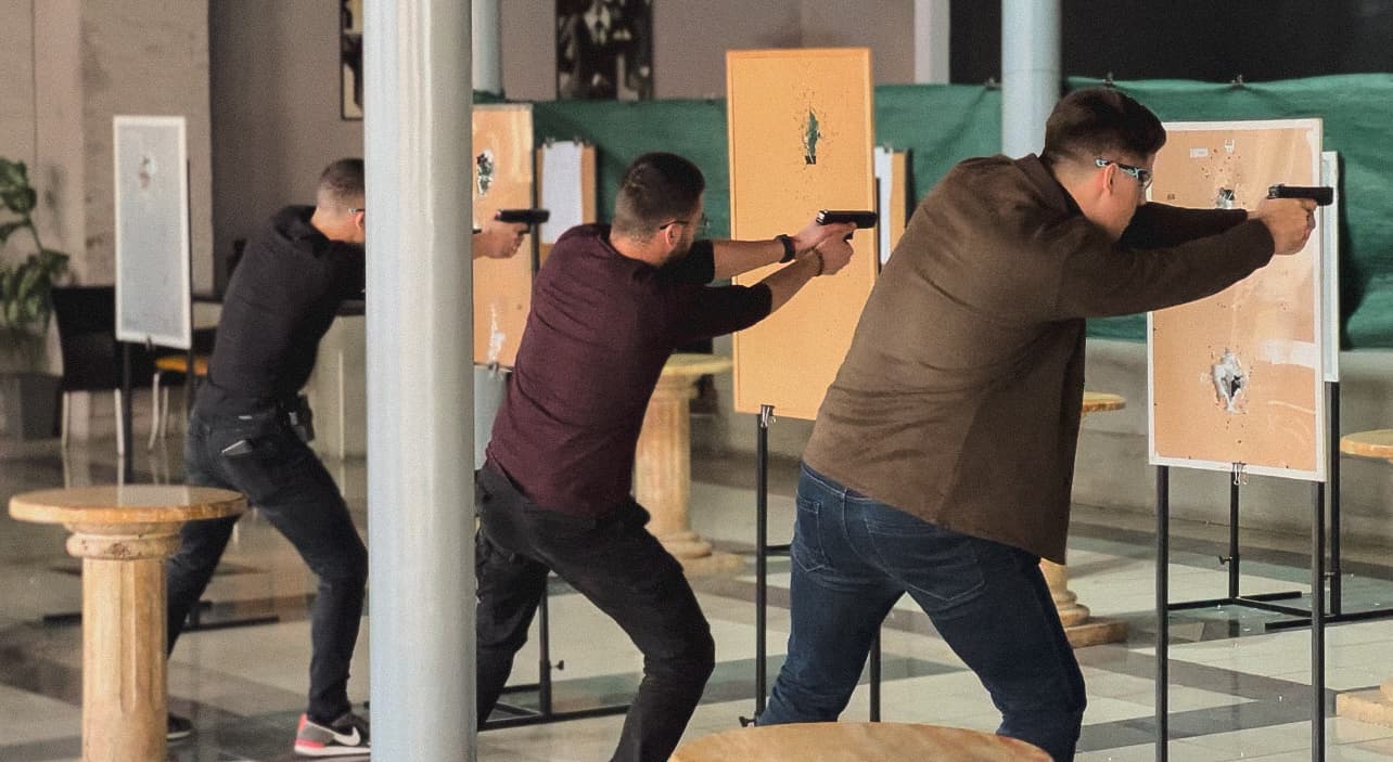 Library with students