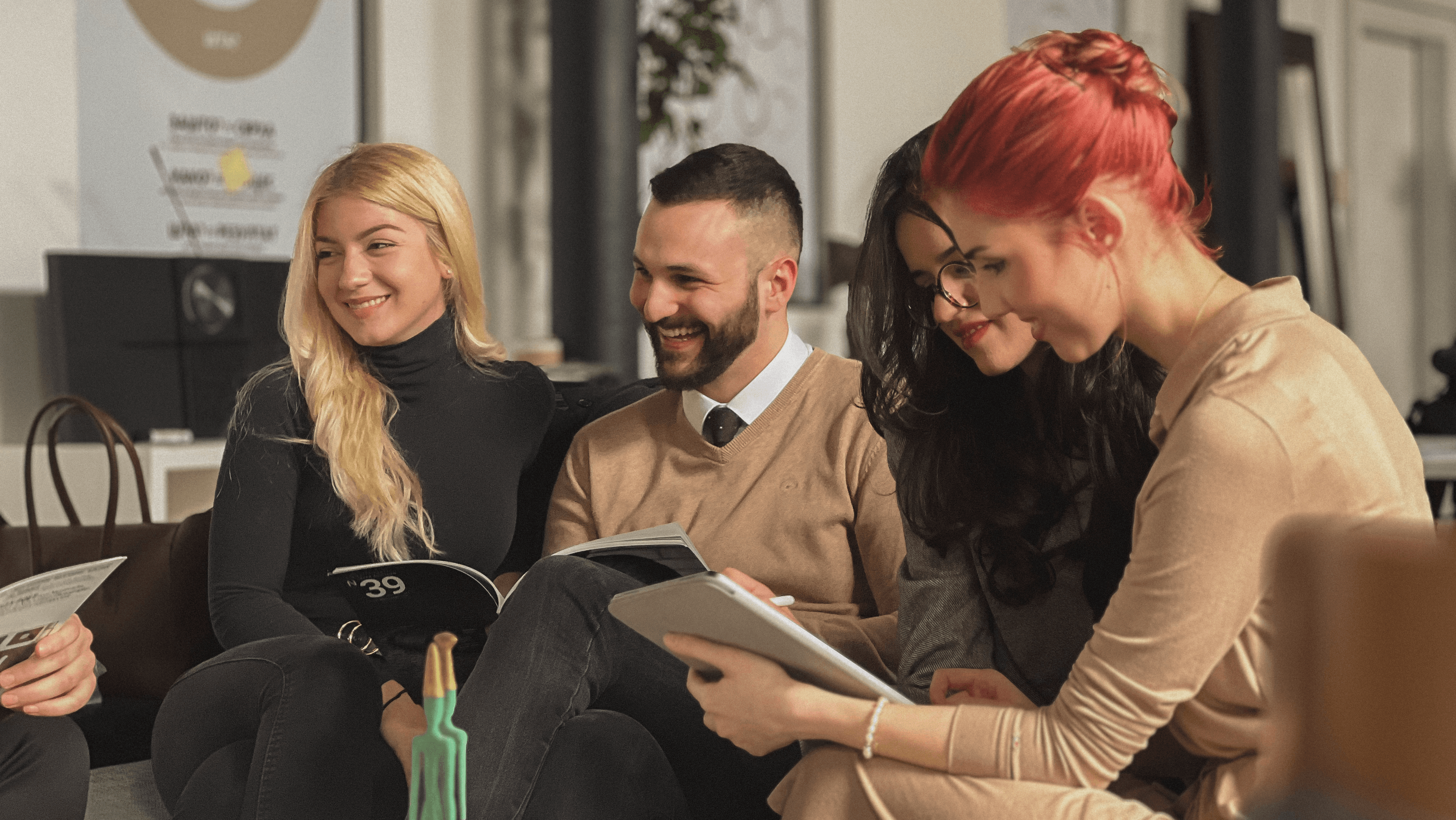Library with students